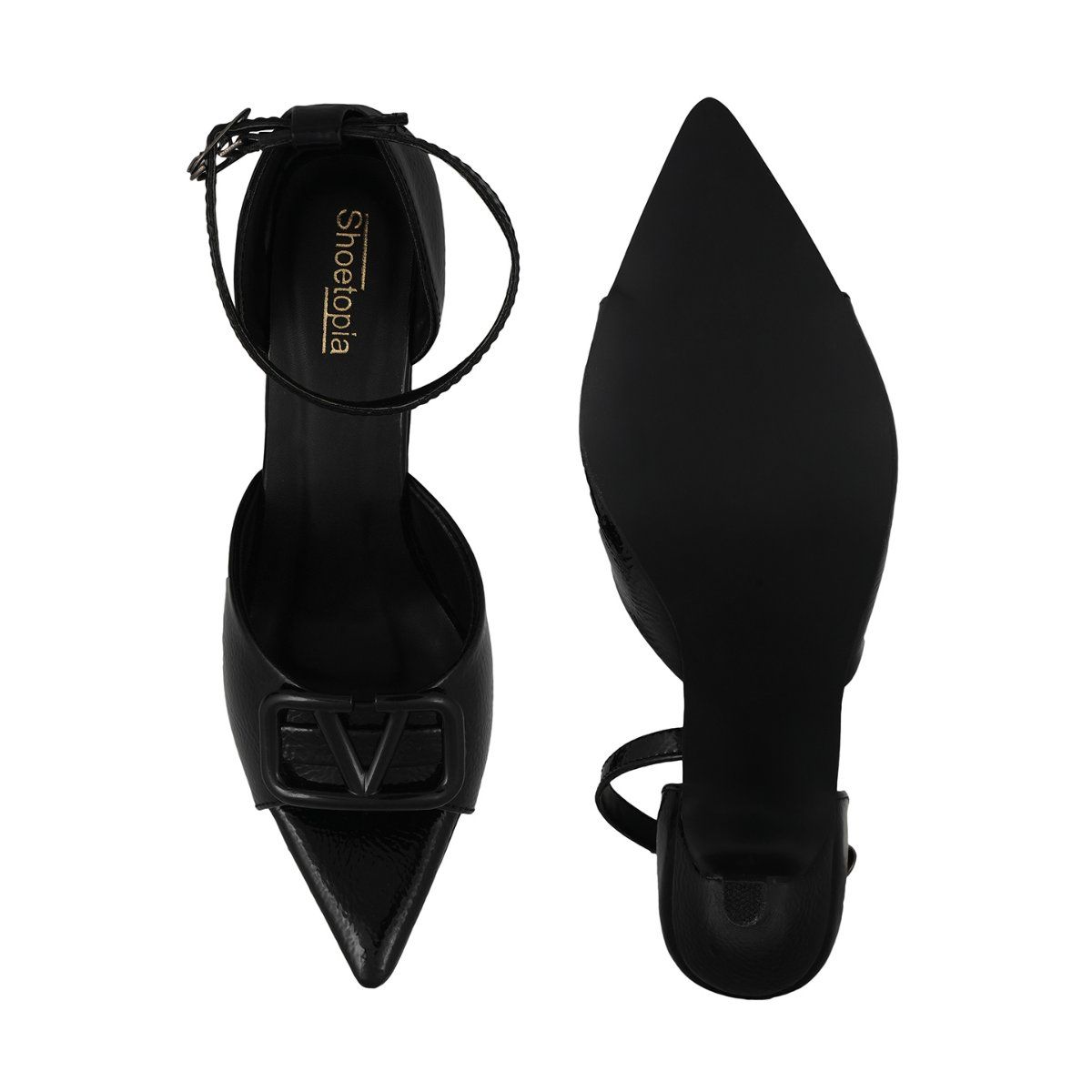 Buy Shoetopia Women Black Heels Online