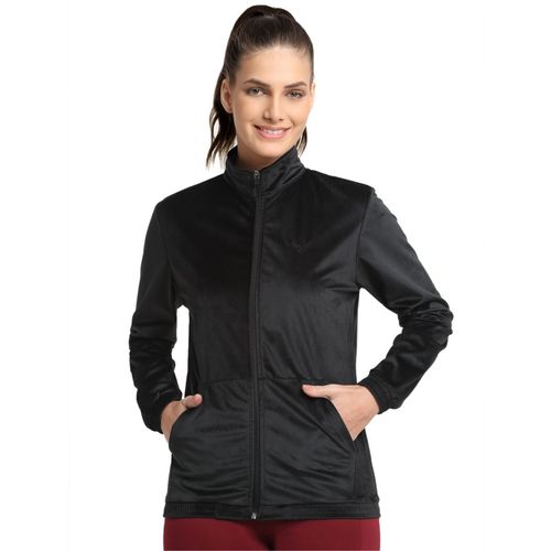 INVINCIBLE Black Womens Velour Full Zip Jacket (S)