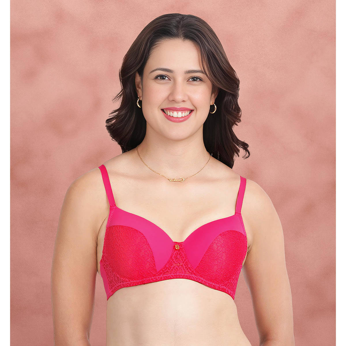 Buy Shyaway Susie By Fuchsia Half Lace Padded Wired Bra Online