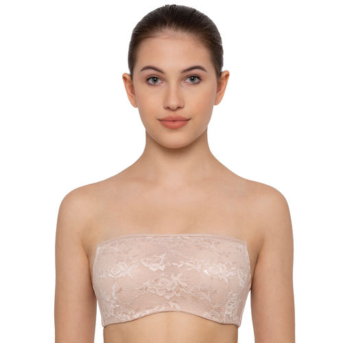 Buy Triumph Padded Wired New Lace Bandeau Tube Bra - Nude Online