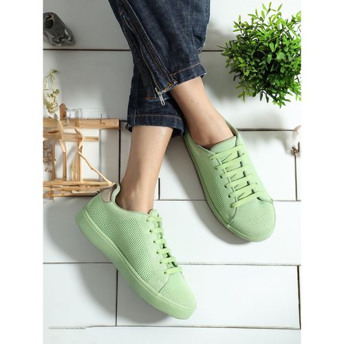 Buy ELLE Womens Fashionable Neon Color Woven Design Sneakers Online