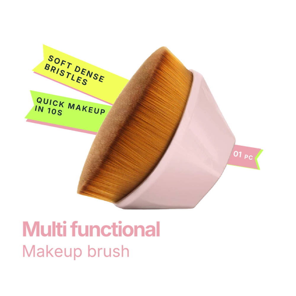 MAKEUP BY SITI Hexagon Magic Face Foundation Makeup Brush - Baby Pink
