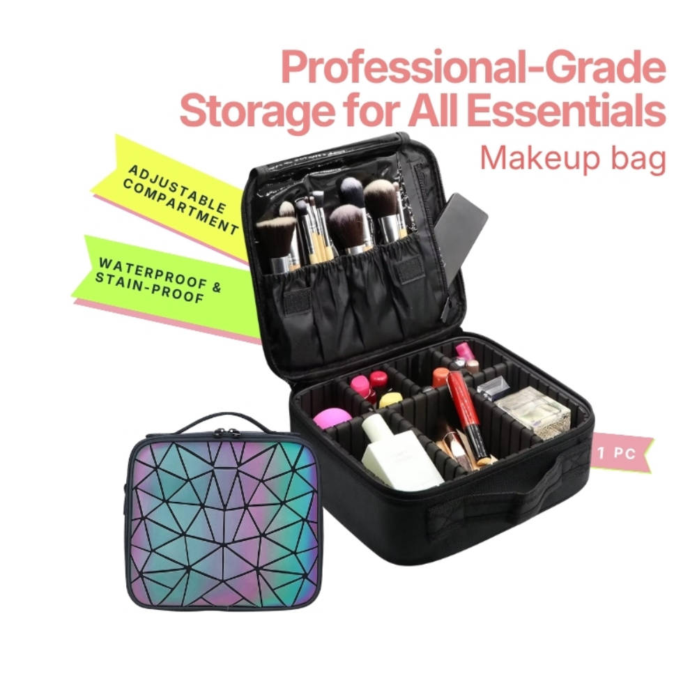Makeup By Siti Professional Makeup Cosmetics Storage Bag/Pouch with Adjustable Compartment - Rainbow