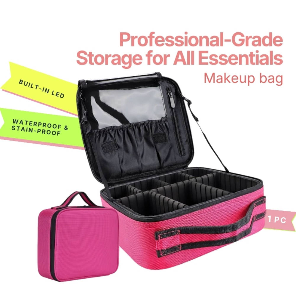 MAKEUP BY SITI Professional Makeup Cosmetics Travel Storage Bag - Pink