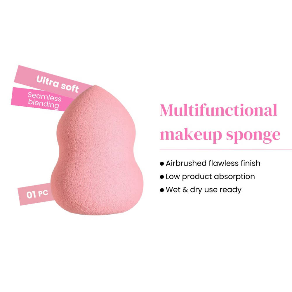 Rhe Cosmetics Beauty Blender Makeup Sponge Curved - Baby Pink
