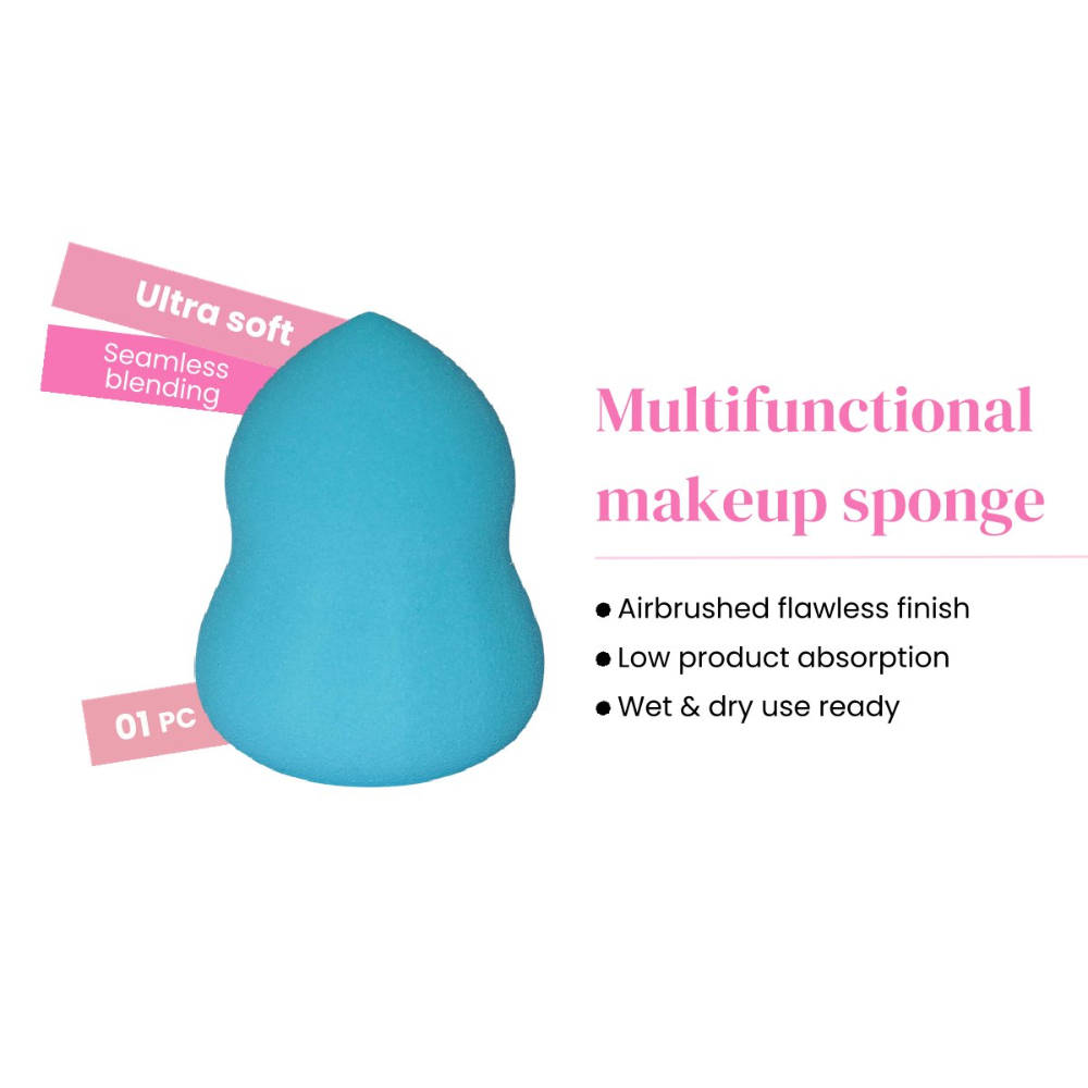 Rhe Cosmetics Beauty Blender Makeup Sponge Curved - Blue