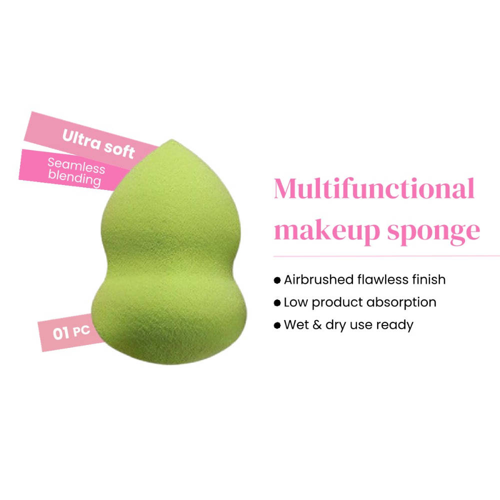 Rhe Cosmetics Beauty Blender Makeup Sponge Curved - Green