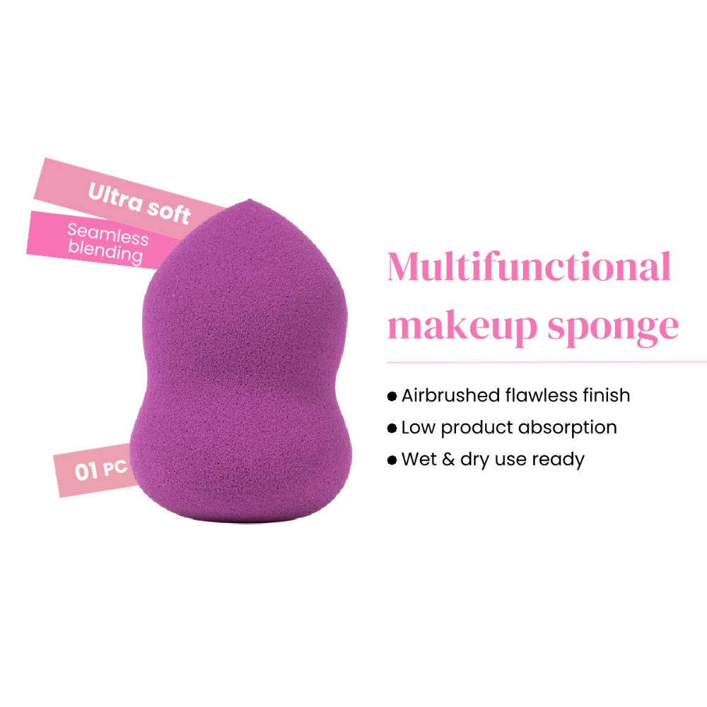 Rhe Cosmetics Beauty Blender Makeup Sponge Curved - Purple