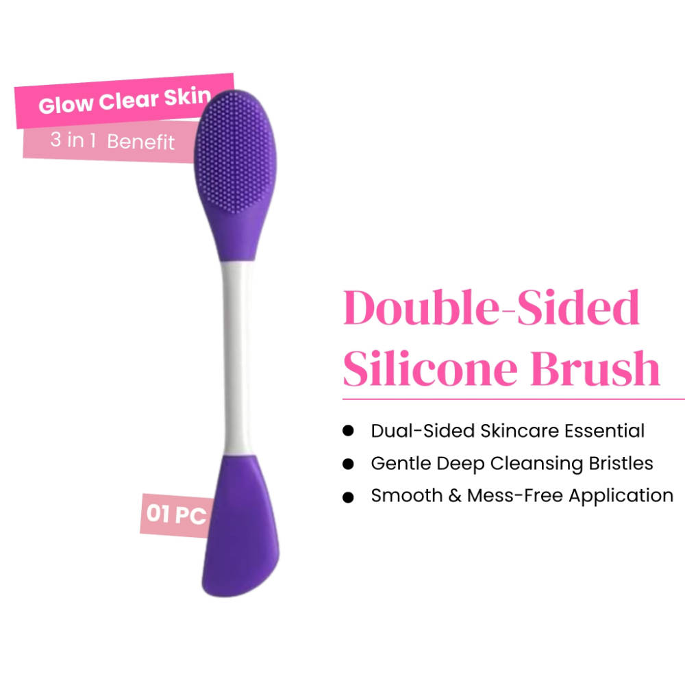 Rhe Cosmetics Face Mask Applicator & Face Wash Double Sided Brush - Purple