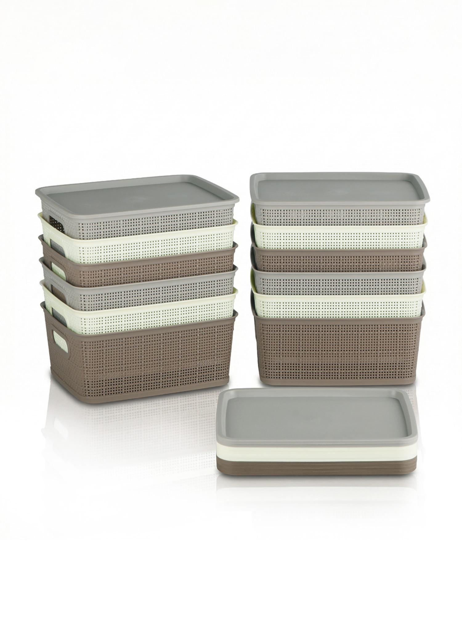 Buy Kuber Industries Multi-Color Plastic Solitaire Storage Basket