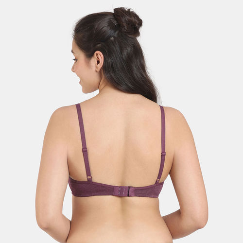 Buy Zivame Conceal Petals Double Layered Non Wired 3-4Th Coverage T-Shirt  Bra - Purple Online