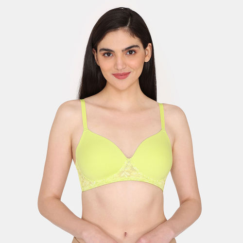 Buy Zivame Padded Non Wired 3-4th Coverage T-Shirt Bra - Wild Lime Online