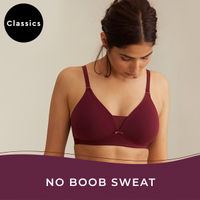 NYKD by Nykaa Breathe Cotton Everyday Triangle T-Shirt Bra for Women -  Padded, Wireless, 3/4th Coverage