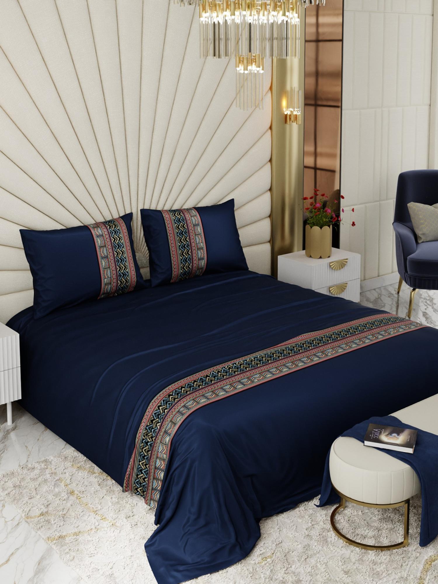 Stoa Paris Versailles Collection Sateen Regal Renaissance Super King Bedsheet With 2 Pillow Covers