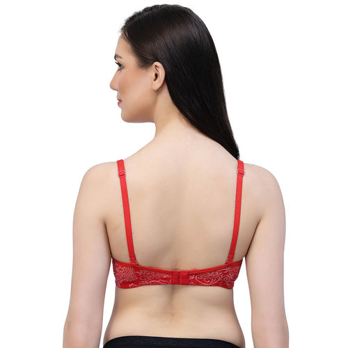 Buy Cukoo Lightly Padded Red Lacy Everyday Bra online