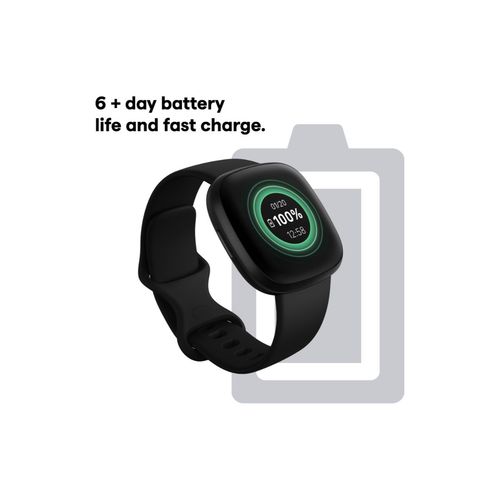 Fitbit versa 3 smartwatch black black aluminum clearance