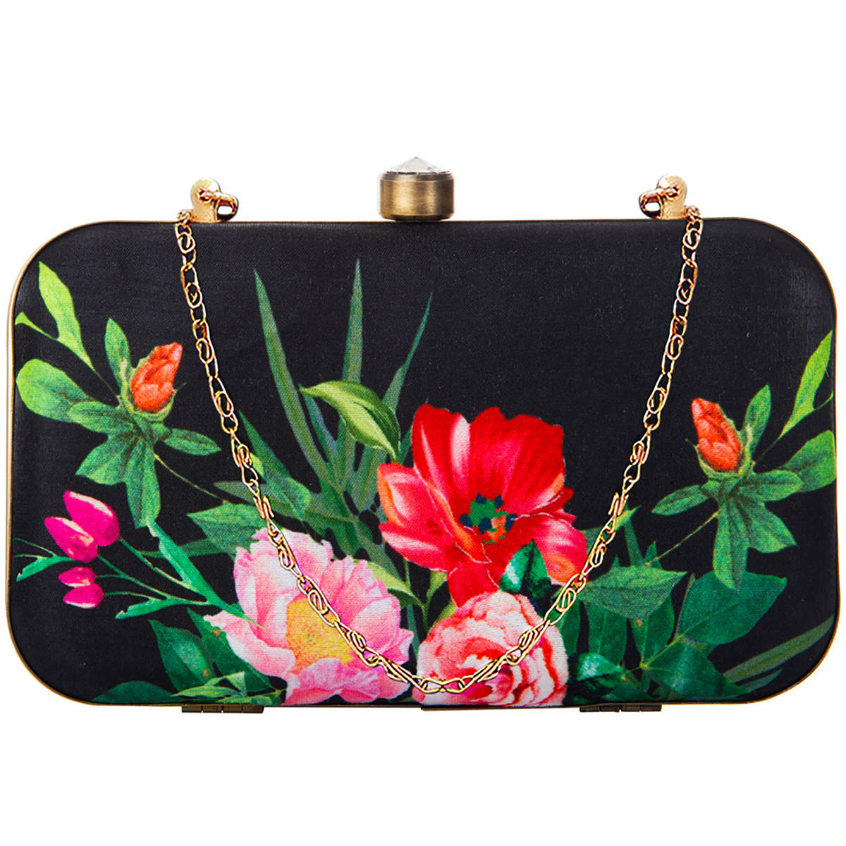Parizaat By Shadab Khan Black Printed Handmade Clutch