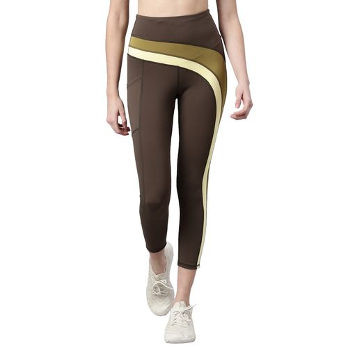 Enamor Womens A602-dry Fit Antimicrobial & Sweat Wicking Activewear Solo  Leggings-olive Night