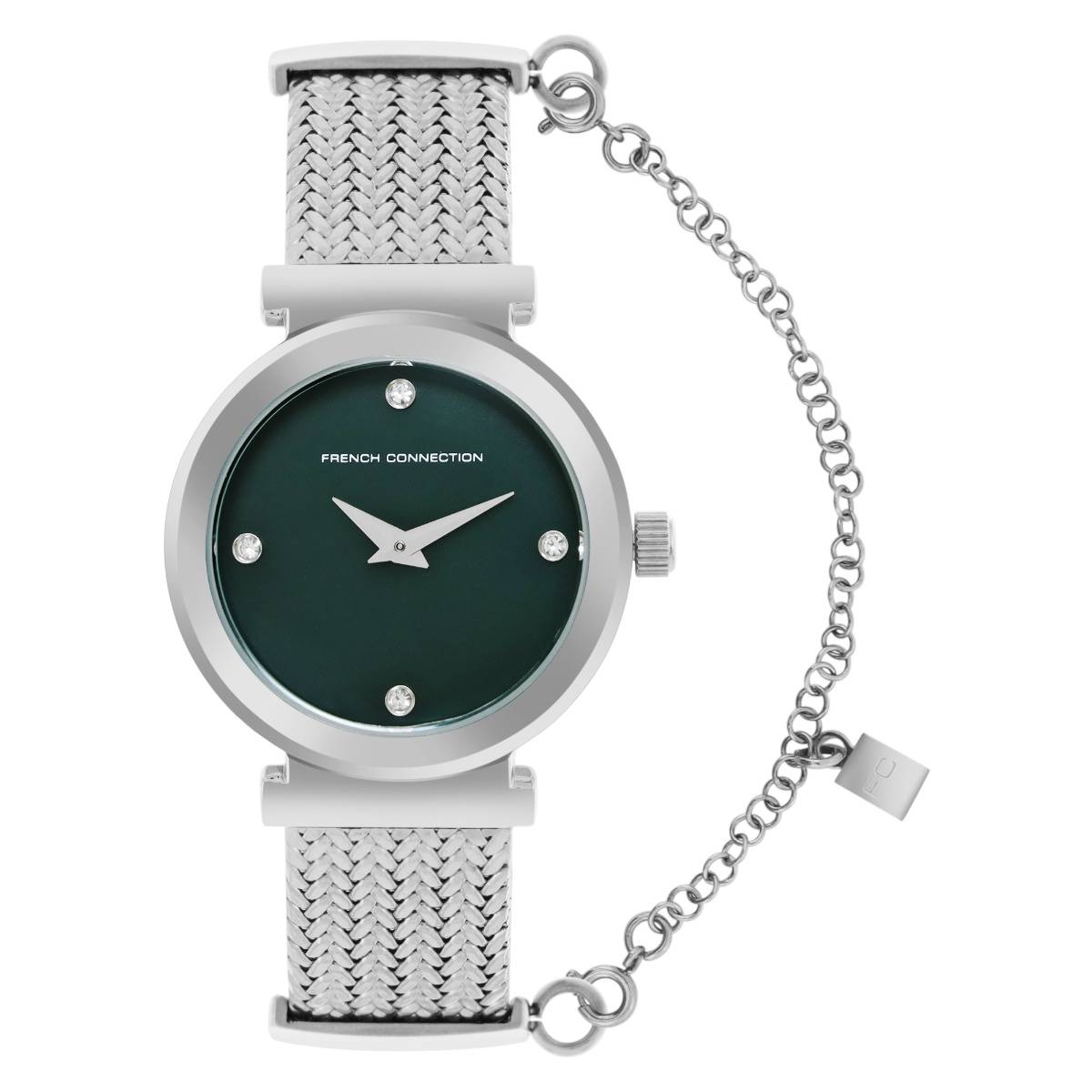 French Connection Women Green Dial Analog Watch - FCH8SM (M)