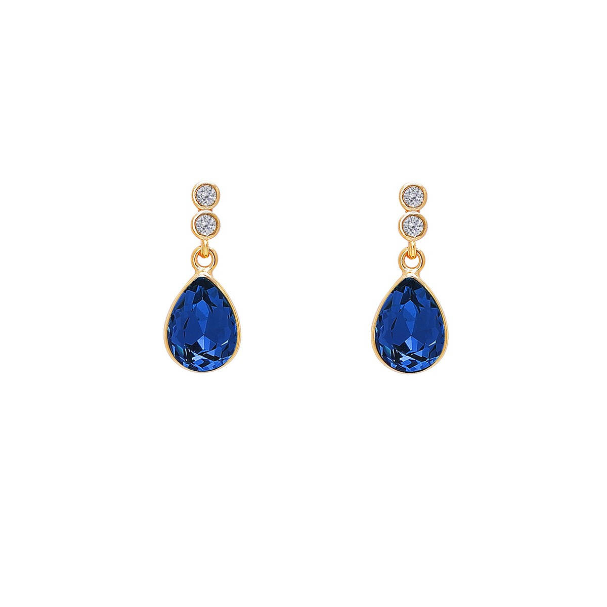 Giva 925 Sterling Silver Golden Royal Blue Stud Earring For Women And Girls