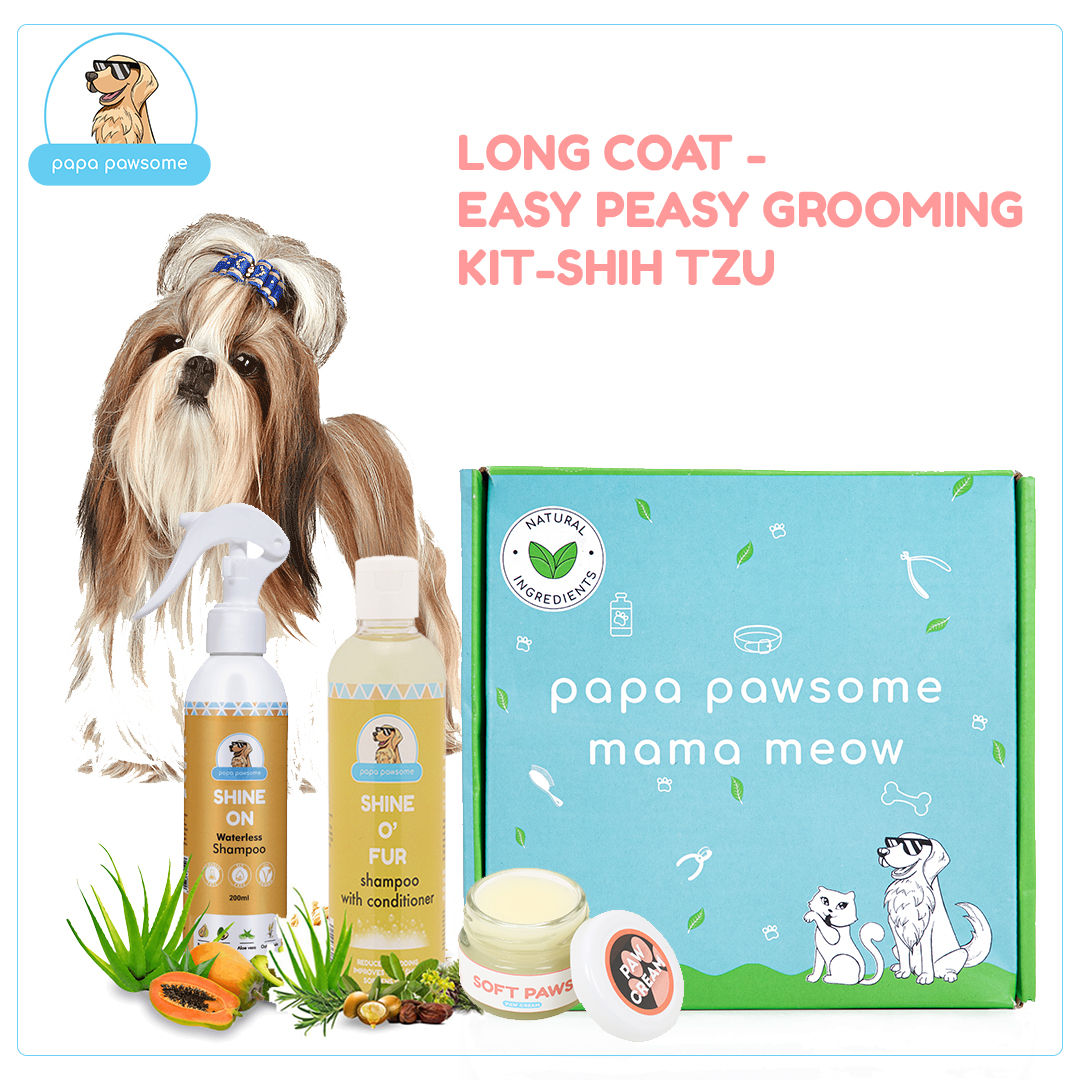 Papa Pawsome Long/drop Coat - Shih Tzu - Easy Peasy Grooming Kit