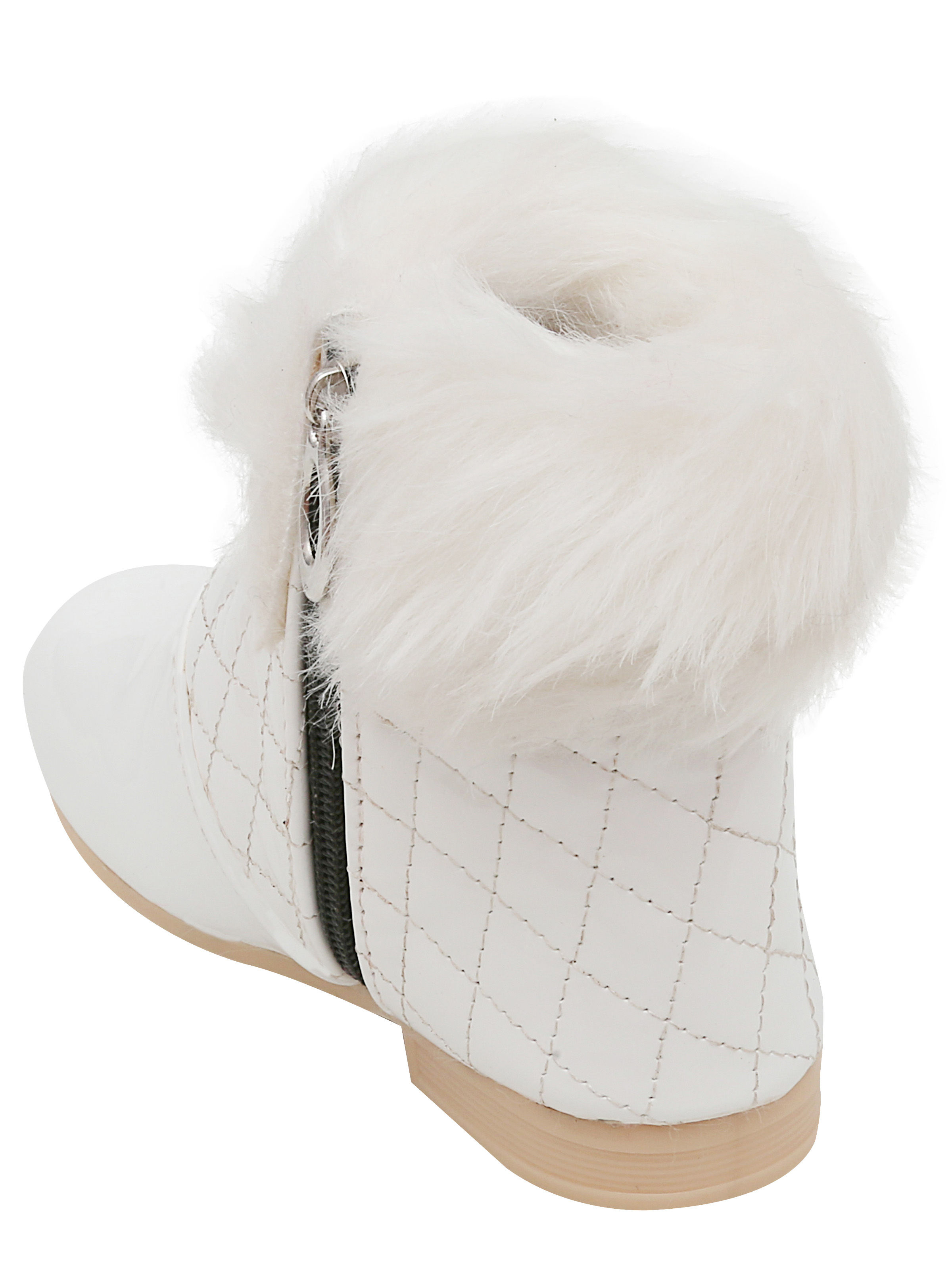 ladies white fur boots