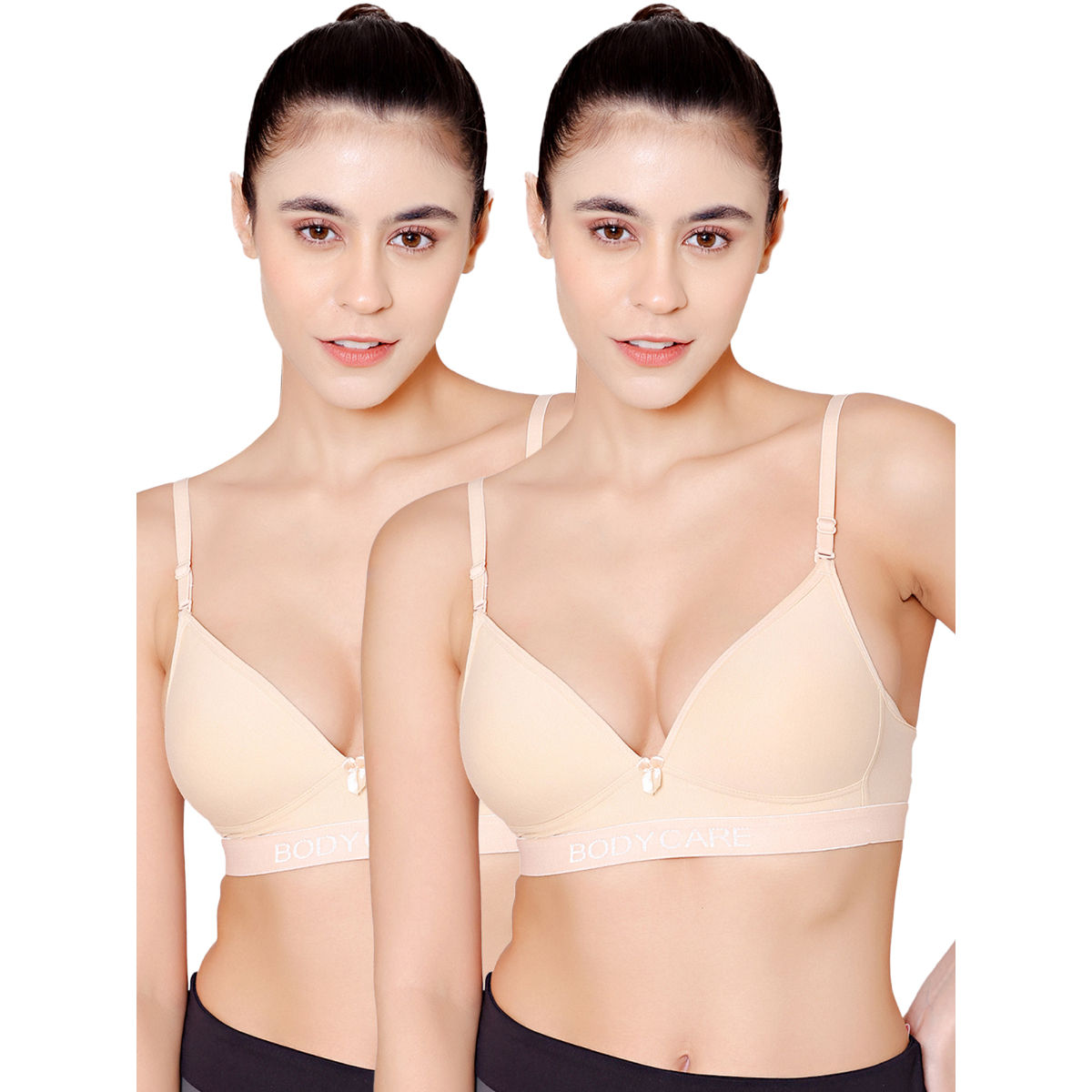 Bodycare Seamless Wire Free Padded Sports Bra-Pack Of 2 - Nude: Buy  Bodycare Seamless Wire Free Padded Sports Bra-Pack Of 2 - Nude Online At  Best Price In India | Nykaa