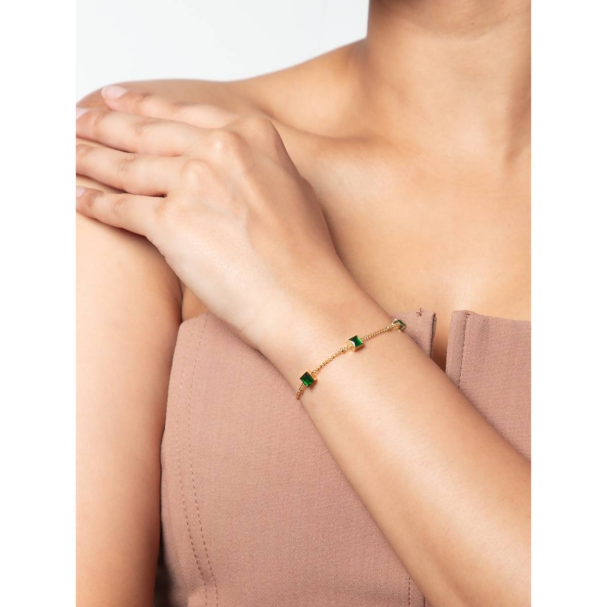White Lies Green Stone Bracelet