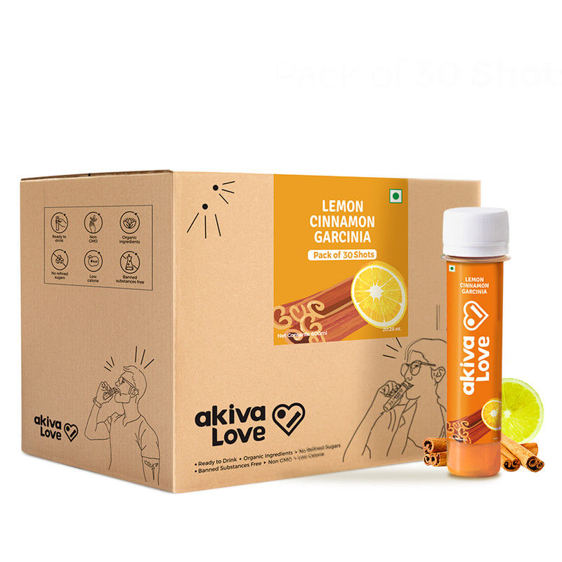 Akiva Love Lemon Honey Garcinia Weight Management Ready To Drink Ayurvedic Juice (Pack Of 30)