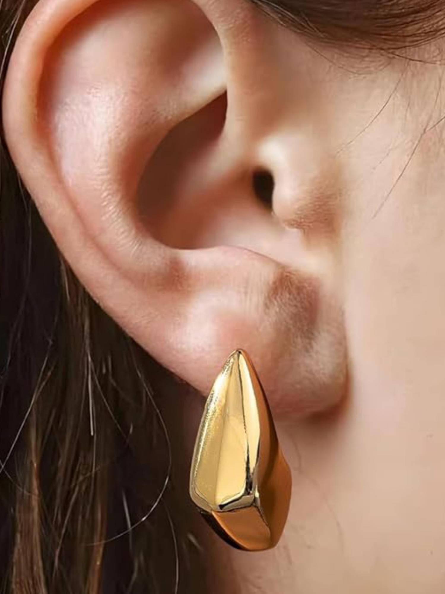 OOMPH Gold Chunky Metal Drop Earrings