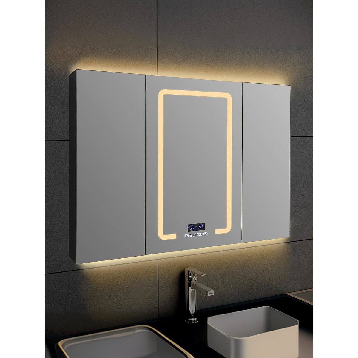Bathroom cabinet with bluetooth speaker discount