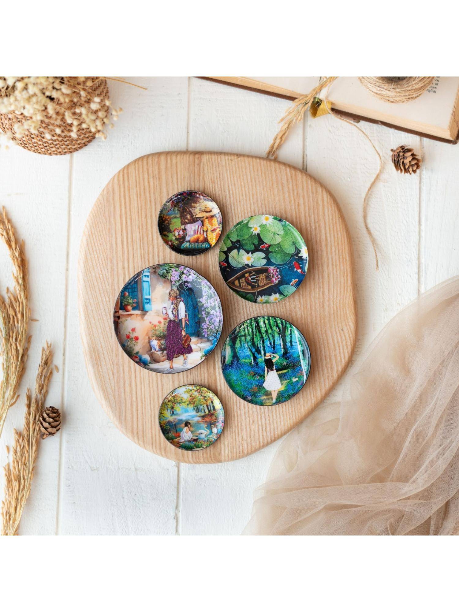 Ritualistic Multi-Color Slice Of Life Art Fridge Magnets (Pack of 5)