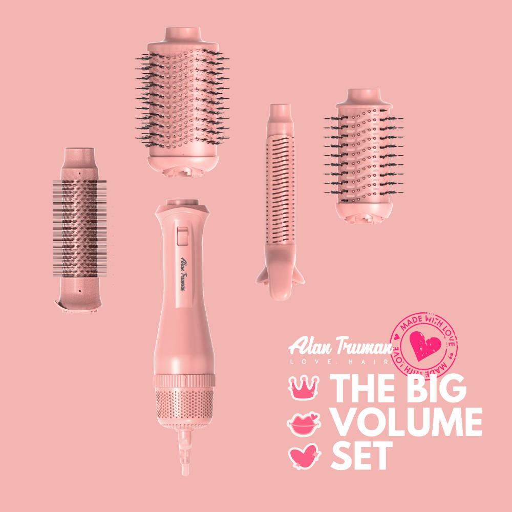 Alan Truman Big Volumiser Set For Easy Blowdrying - Pastel Pink