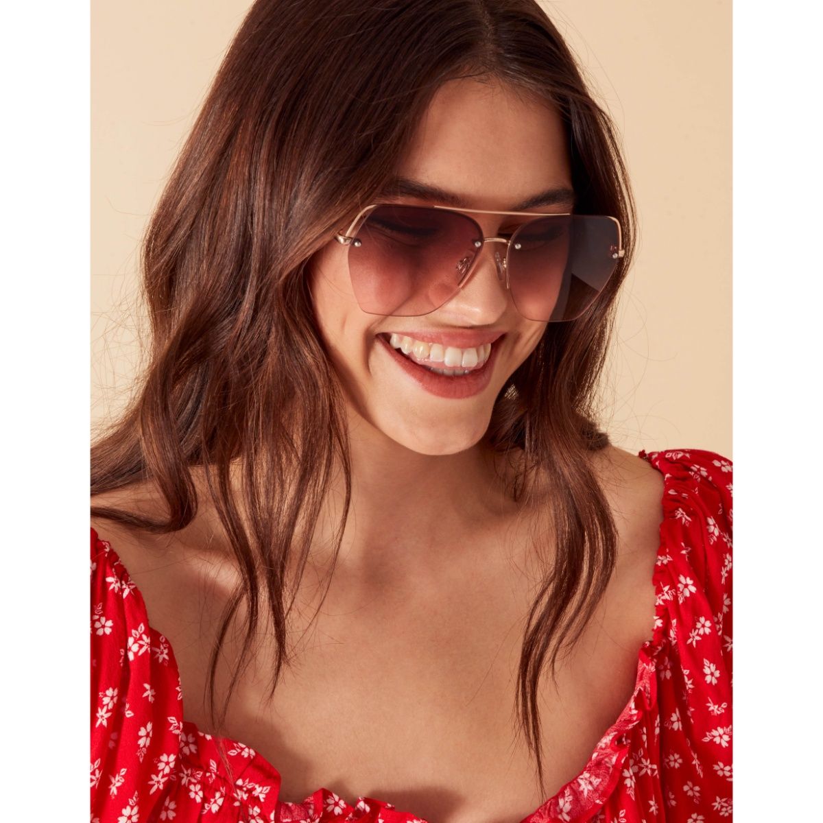 Rimless aviator sunglasses top
