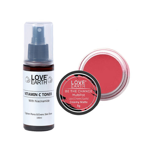 Buy Love Earth Lip Tint & Cheek Tint Be The Change + Vitamin C Toner Online