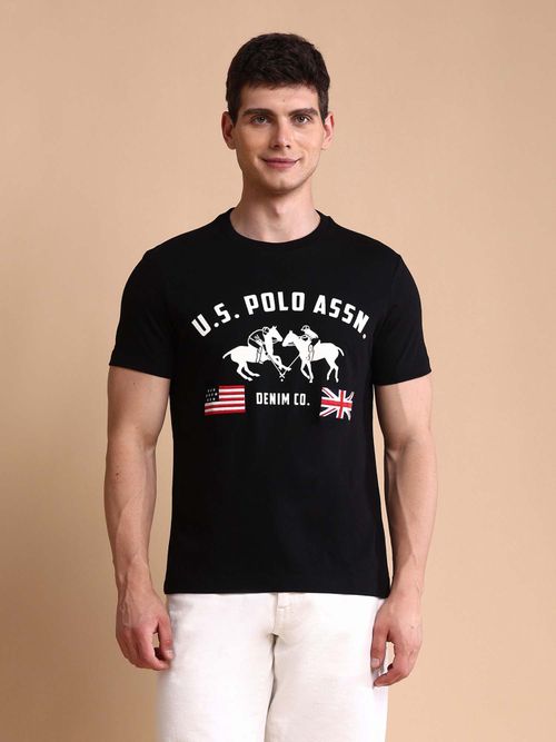 Polo Denim Black Mens Brand Muscle Fit T-Shirt