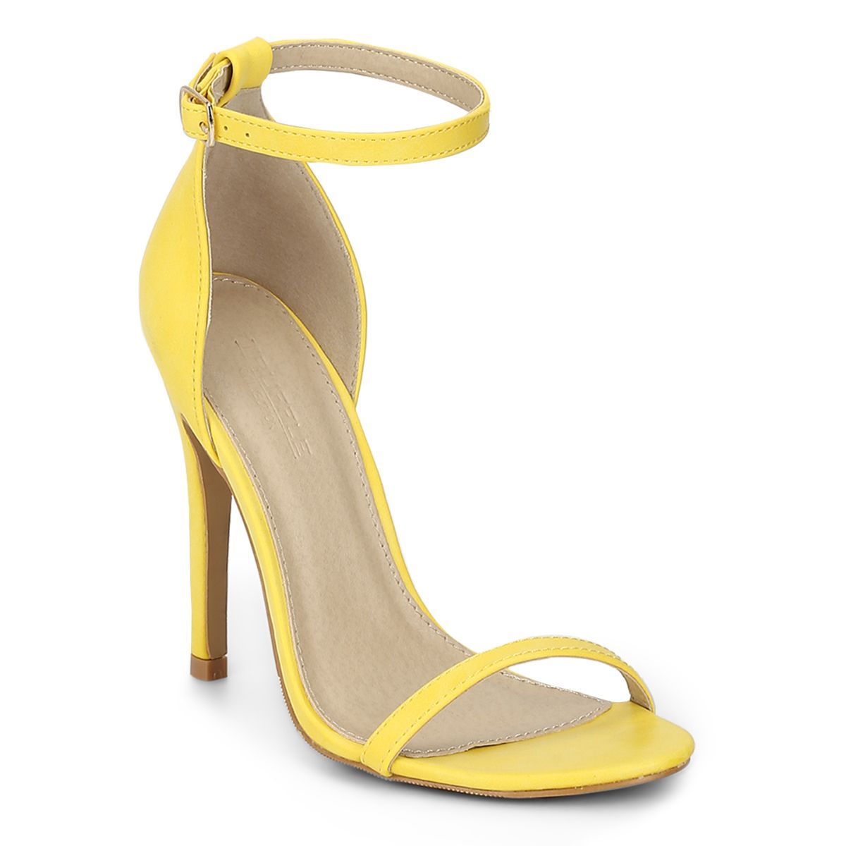 Yellow barely there heels shop