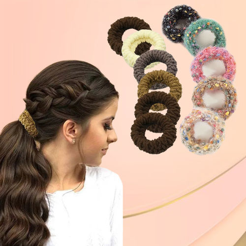 Buy Majestique Multi Designs Cotton Stretchable Hair Rubber Band