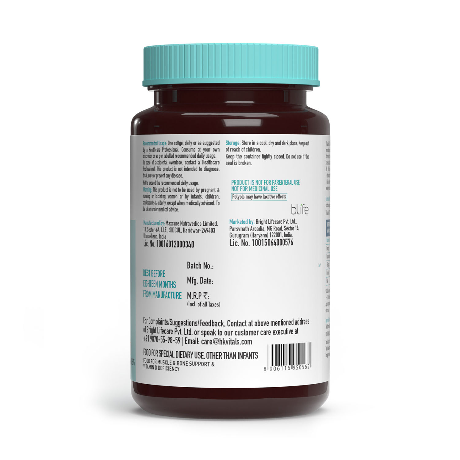 Buy HealthKart Hk Vitals Vitamin D3 (2000 Iu) With Fish Oil (1000mg Omega 3 With 180mg Epa