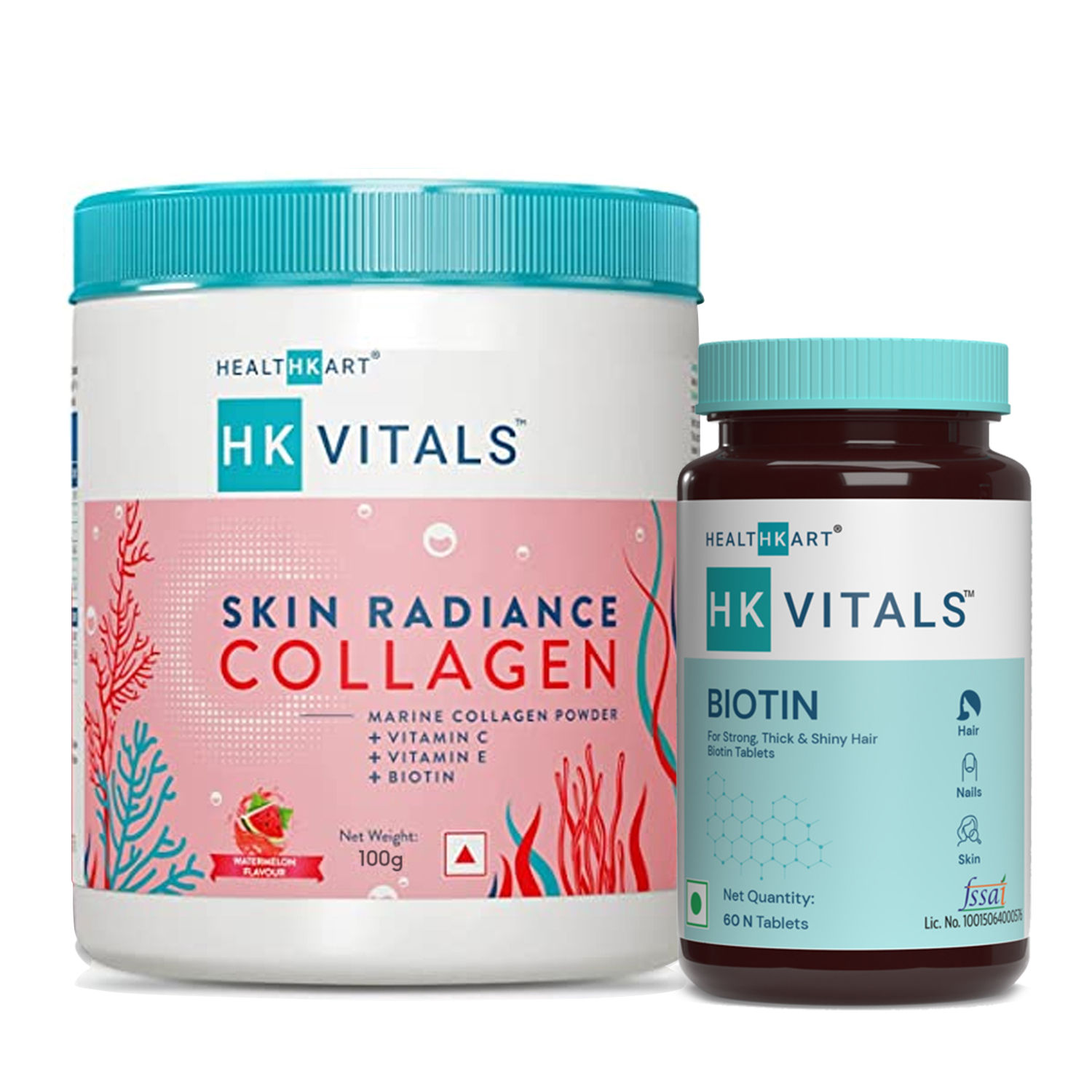 HealthKart Hk Vitals Skin Radiance Collagen 100 G Watermelon With Biotin (Combo Pack)