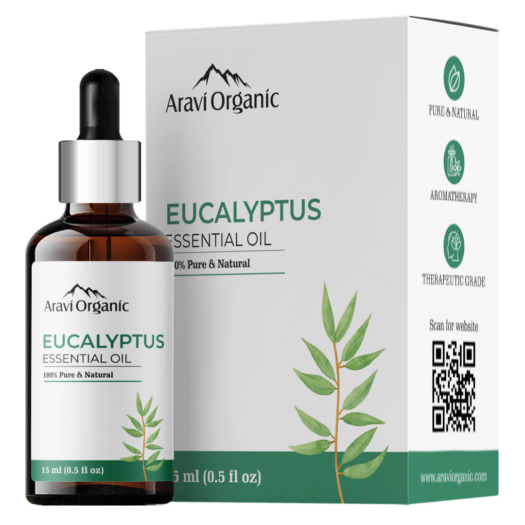 Aravi Organic Nilgiri Eucalyptus Essential Oil for Cough & Inhalation