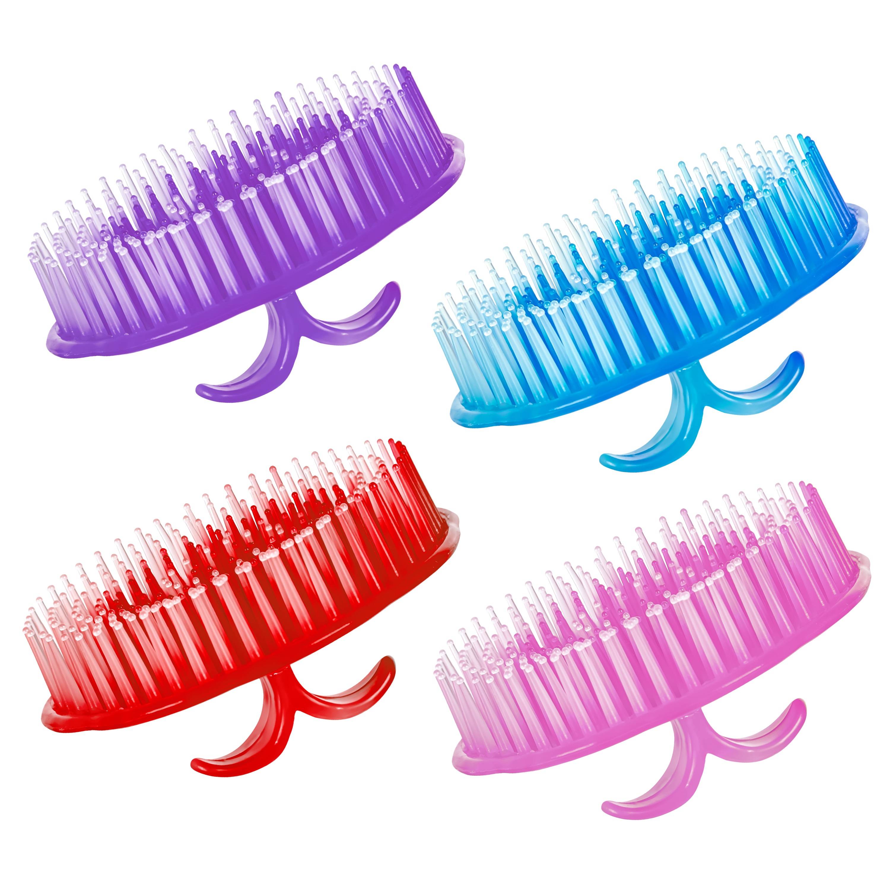 Ankita Hand Grip Round Comb & Scalp Massager Color May Vary - Pack of 4