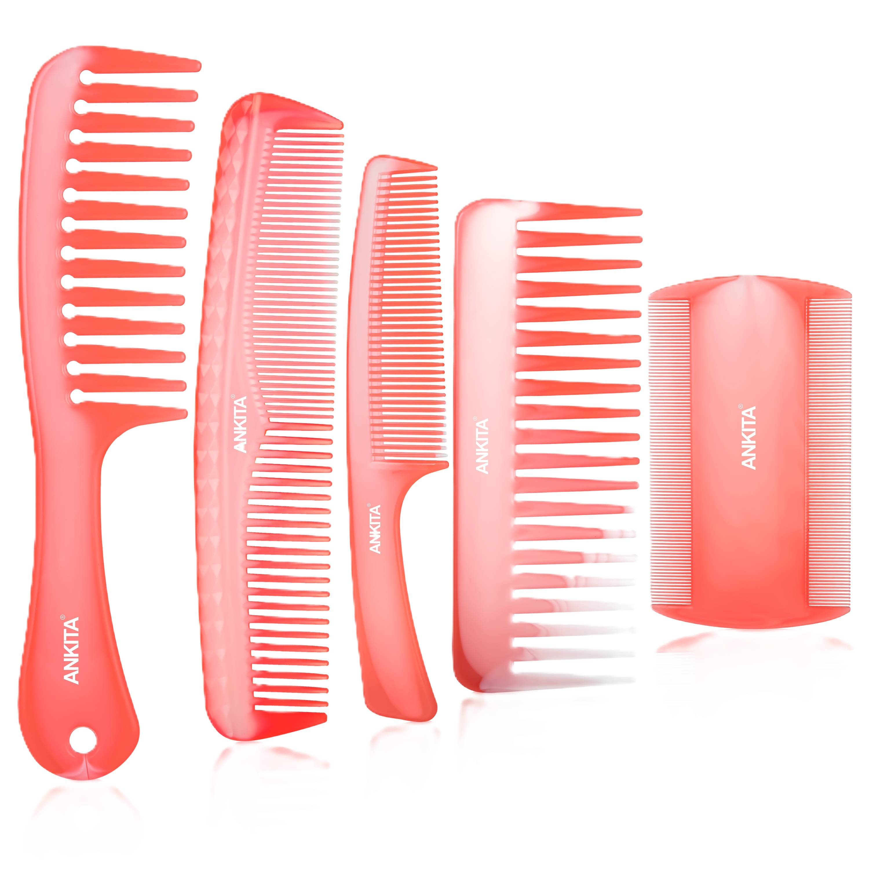 Ankita Hair Comb Set of 5|Hair Styling Comb - 5in1 Set