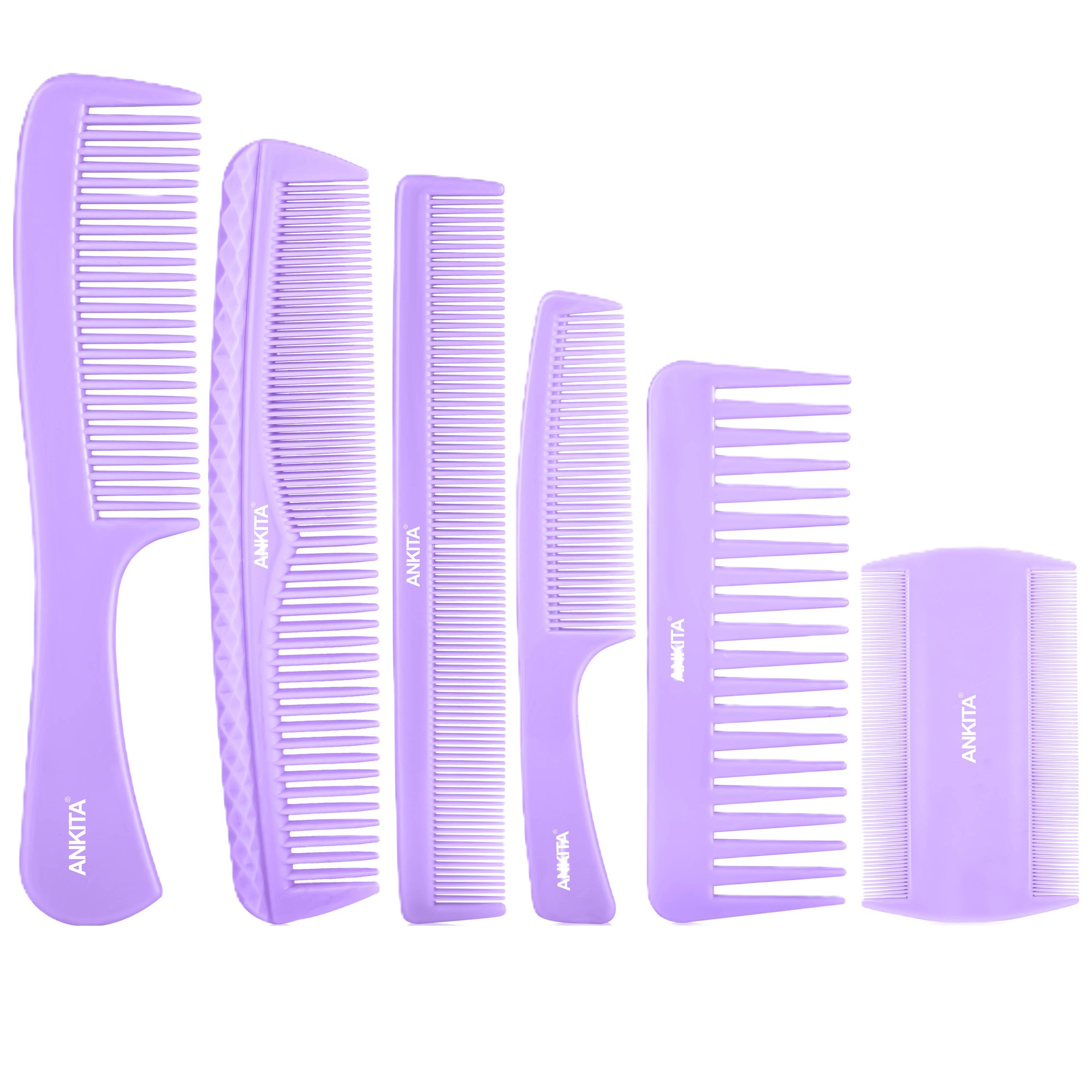 Ankita Hair Comb Set of 6|Hair Styling Comb - 6in1 Set