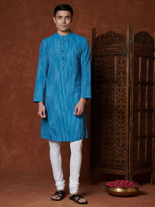 Buy Fabindia Cotton Striped Slim Fit Long Kurta Online