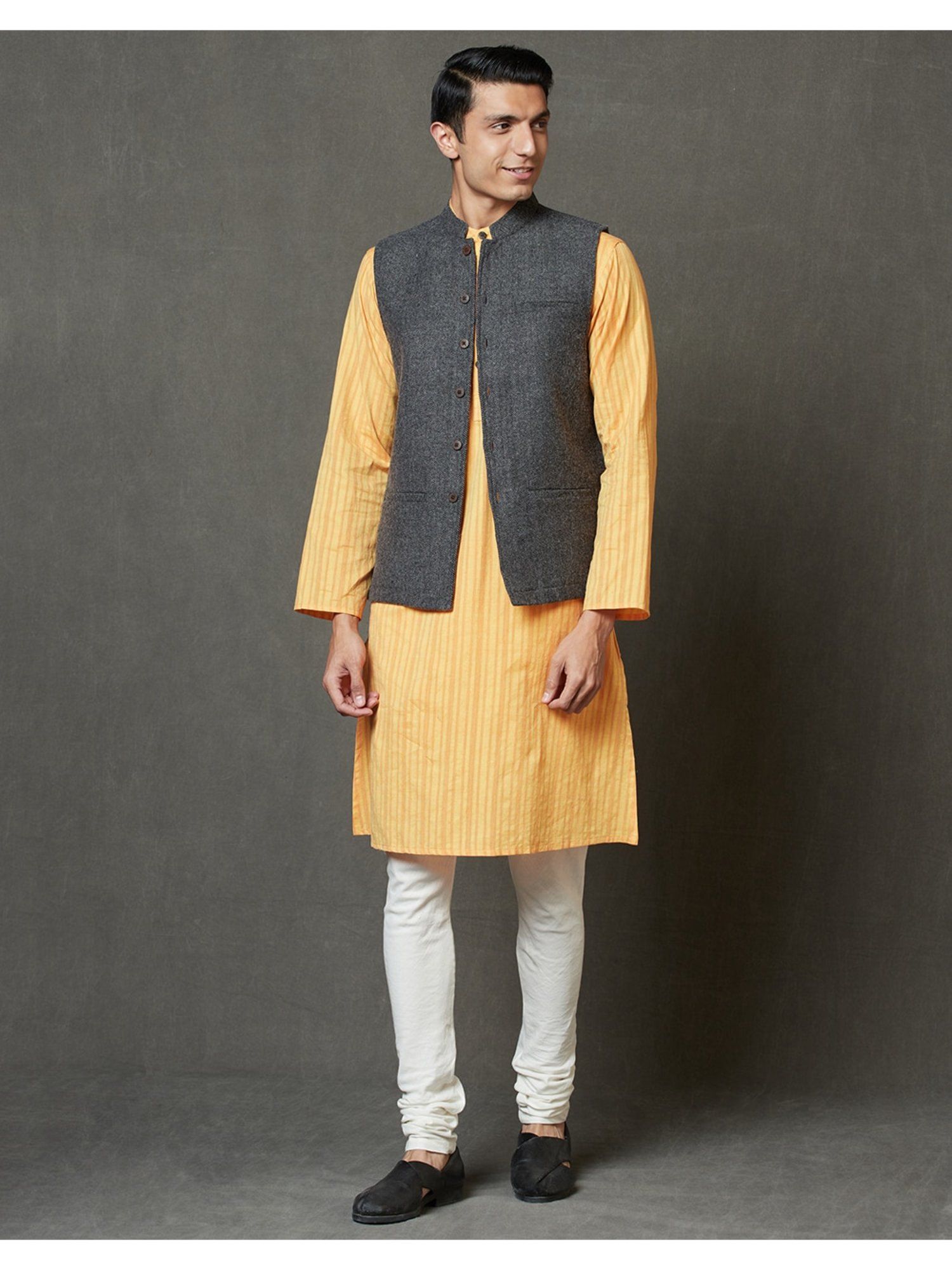 Wool tweed nehru jacket cheap