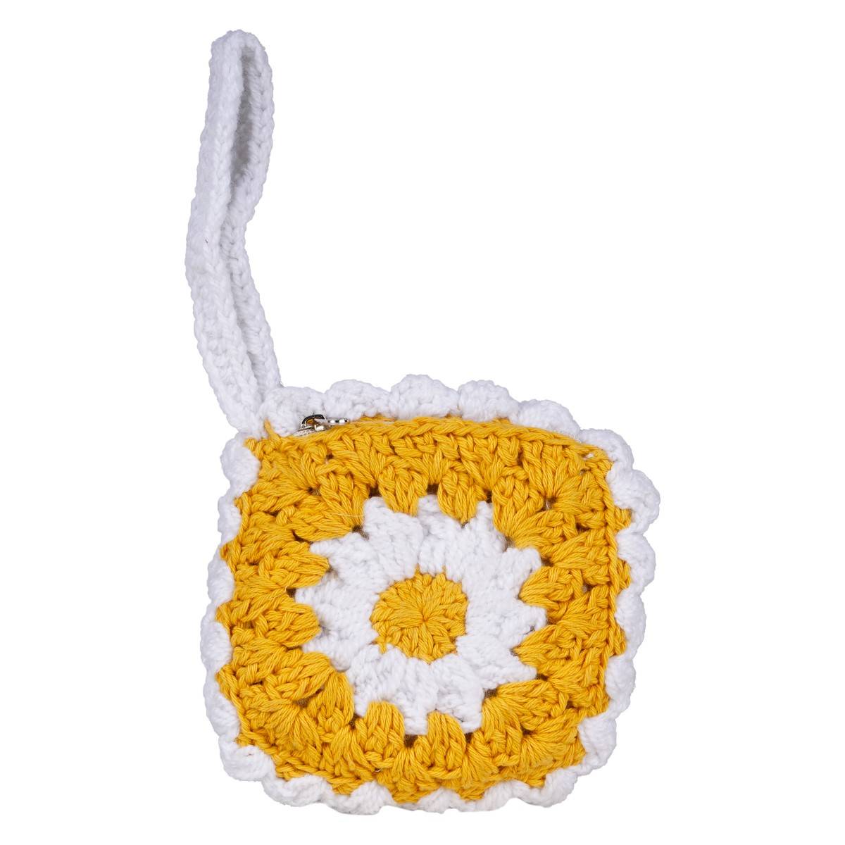 ITIHASIKALA Women Crochet Daisy Wristlet- Multi-Color