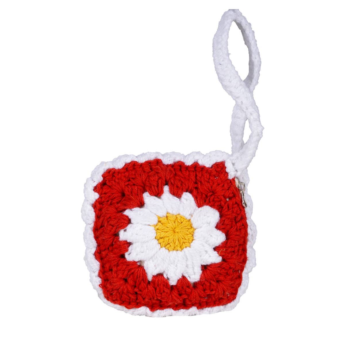 ITIHASIKALA Women Crochet Wristlet Pouch - Multi-Color