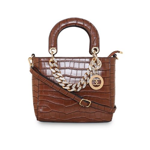 Buy ESBEDA Brown Colour Croco Embossed Handbag for Women (S) Online