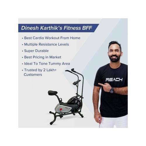 Reach Iconic Air Bike Exercise Gym Cycle with Fan Based Resistance Fan Bike  for Home Gym Workout